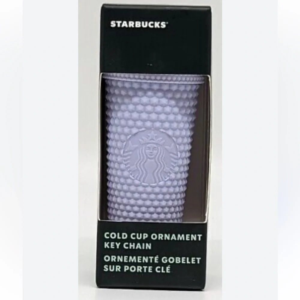 NWT Starbucks Lavender Matte Purple Studded Cold Cup Ornament Key Chain